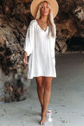 Spliced Lace Three-Quarter Sleeve Cover Up | Dress In Beauty