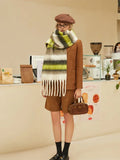 Pastel Blue & White Block Stripe Oversized Scarf - WEUXS