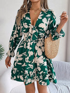Floral Tie-Front Mini Dress - View 11 | WEUXS