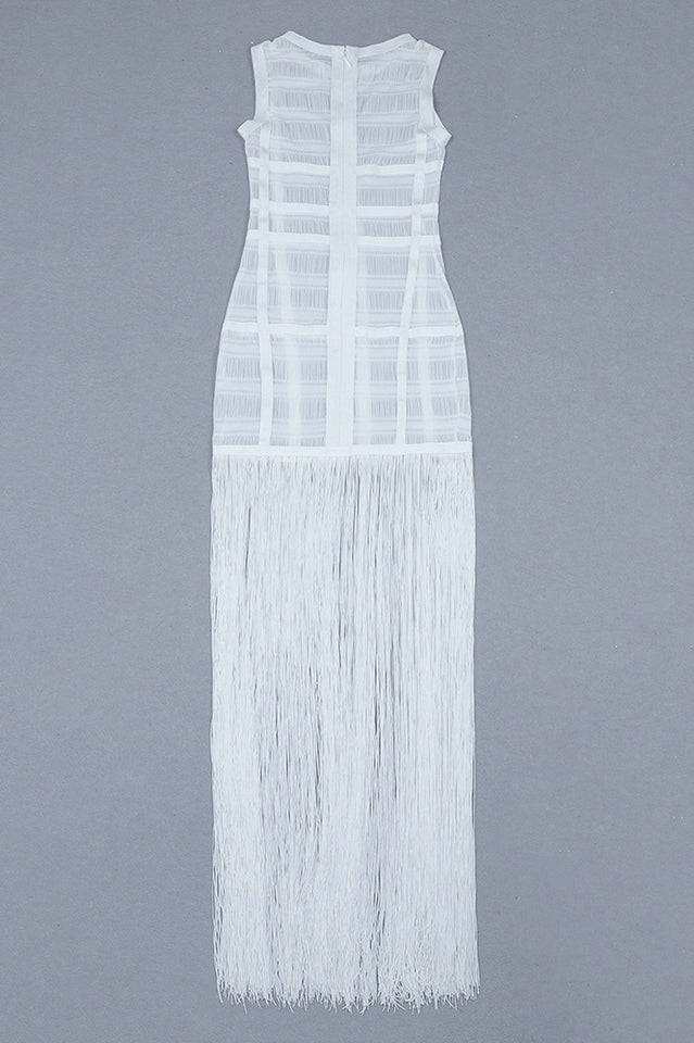 See Through Mesh Tassel Maxi Dress | Dress In Beauty