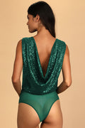 Evening Of Wonder Sequin Cowl Back Bodysuit | Dress In Beauty