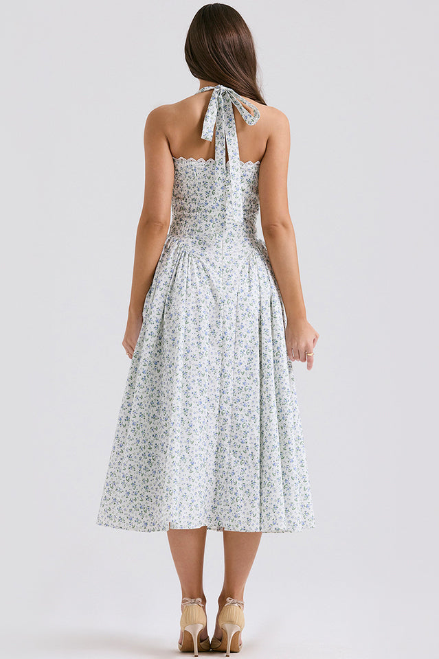 Adabella Cotton Halter Midi Sundress | Dress In Beauty