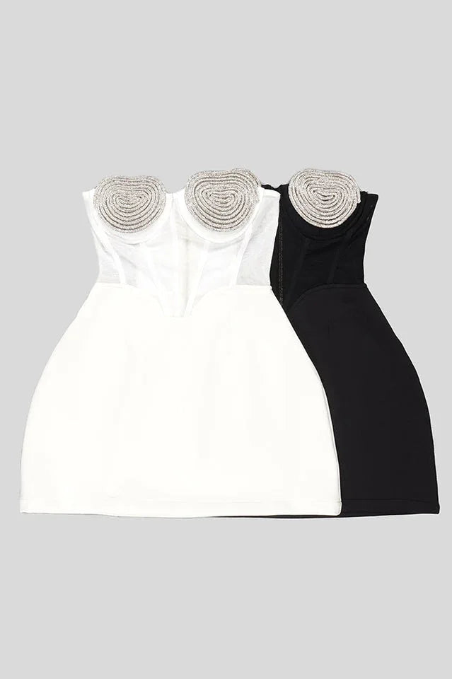 Crystal Heart Mini Dress - View 25 | WEUXS