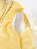 Yellow dog vest with bunny embroidery - View 9 | WEUXS