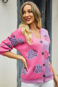 Two-Tone Strawberry Button Down Cardigan | Dress In Beauty