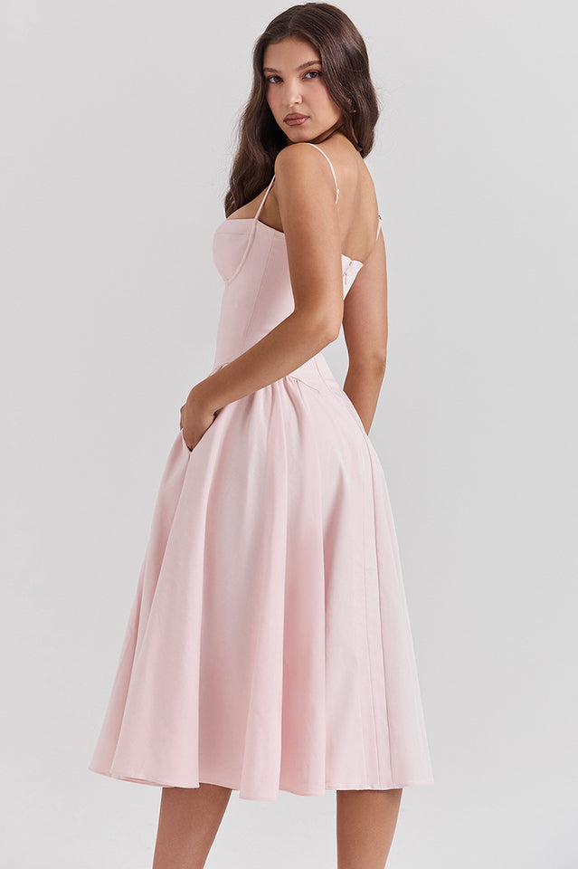 Samaria French Navy Corset Sundress | Dress In Beauty