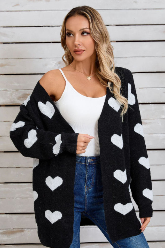 Open Front Heart Cardigan | Dress In Beauty