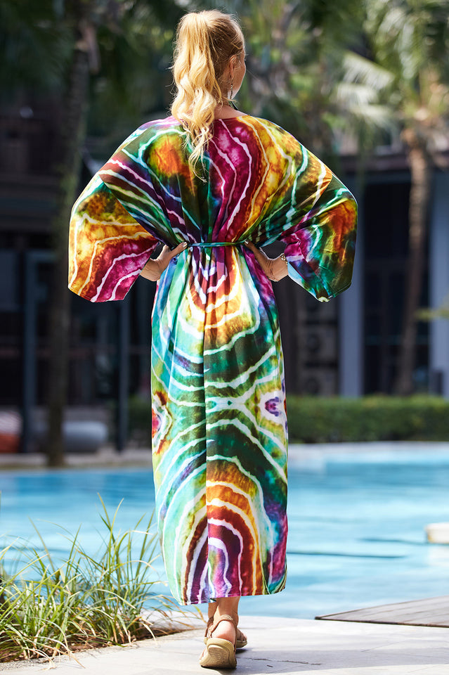 Tie Dye Belt Kimono Blouse (15 Colors) | Dress In Beauty
