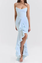 Apricot Ruffled Front Gown - View 27 | WEUXS