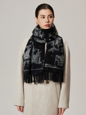 Soft Faux Cashmere Jacquard Scarf