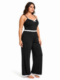 Elegant Lace Trim Pajama Set