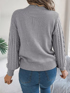 Women's Rust Cable Knit Sweater - WEUXS
