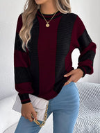 Vertical stripe knit sweater - View 10 | WEUXS