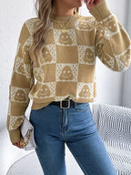 Ghost Checkerboard Knit Sweater - View 7 | WEUXS