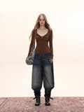 Long Sleeve Tie Front Top - View 6 | WEUXS