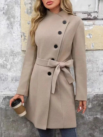 The Olivia Belted Wool-Blend Coat - WEUXS