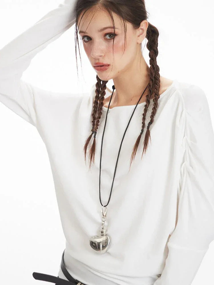 Batwing sleeve top with boat neckline - View 6 | WEUXS