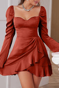 High Waist Bishop Sleeve Solid Dress | Dress In Beauty
