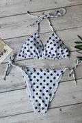 Polka Dot Print Push Up Brazilian Swimsuit - Dress In Beauty