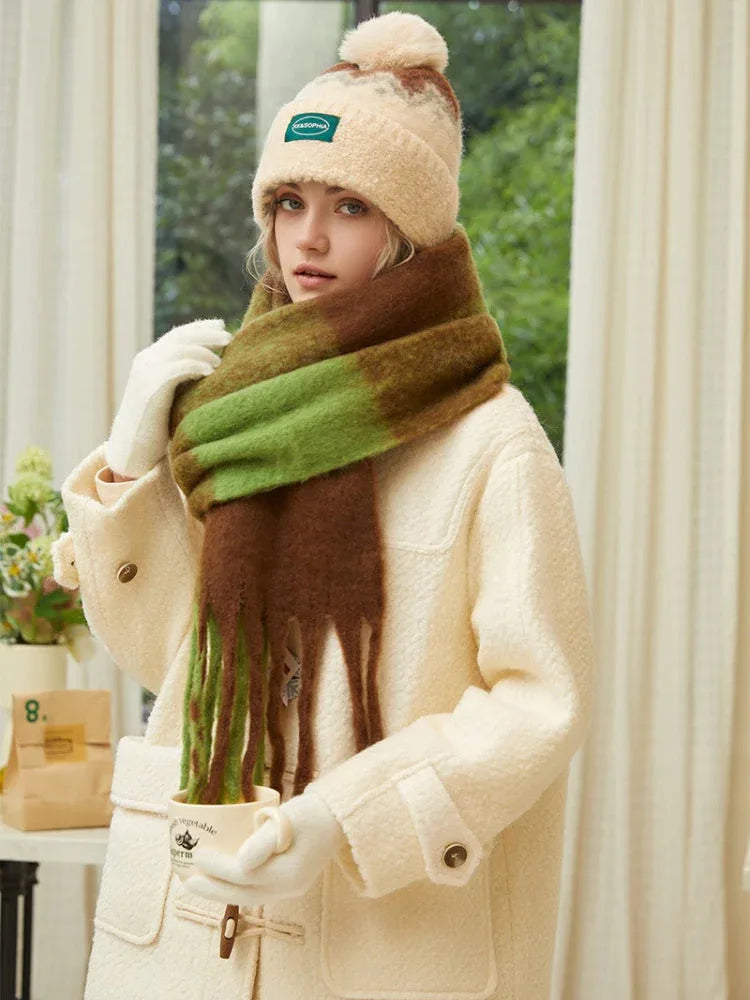 Oversized Ombre Knit Scarf - View 8 | WEUXS
