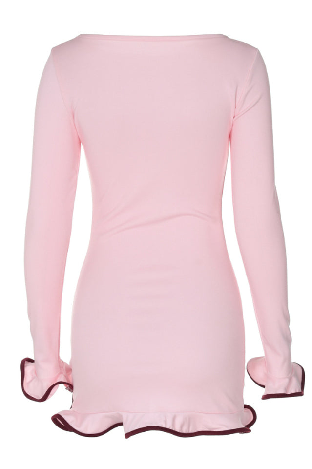 Tight Skirt With Ruffles Mini Dress | Dress In Beauty