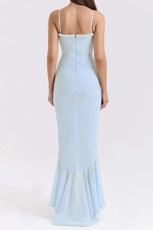 Apricot Ruffled Front Gown - View 30 | WEUXS