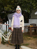 Heathered wool blend scarf with fringe detail - View 7 | WEUXS