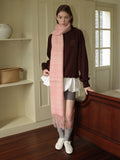 Plaid wool blend scarf with fringe trim - View 9 | WEUXS