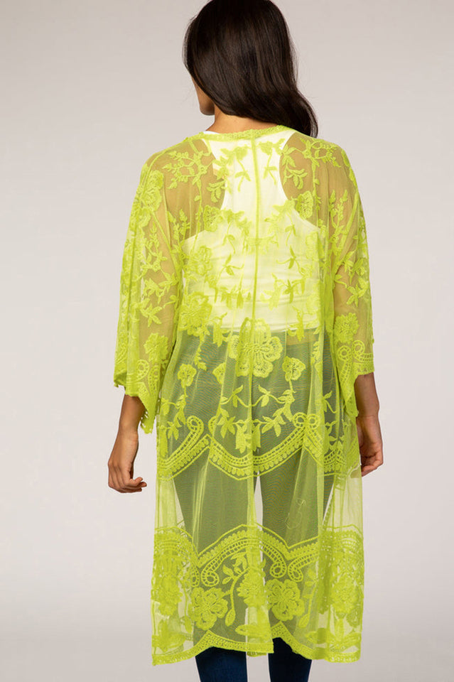 Hollow Out Lace Kimono Cover Up | Dress In Beauty
