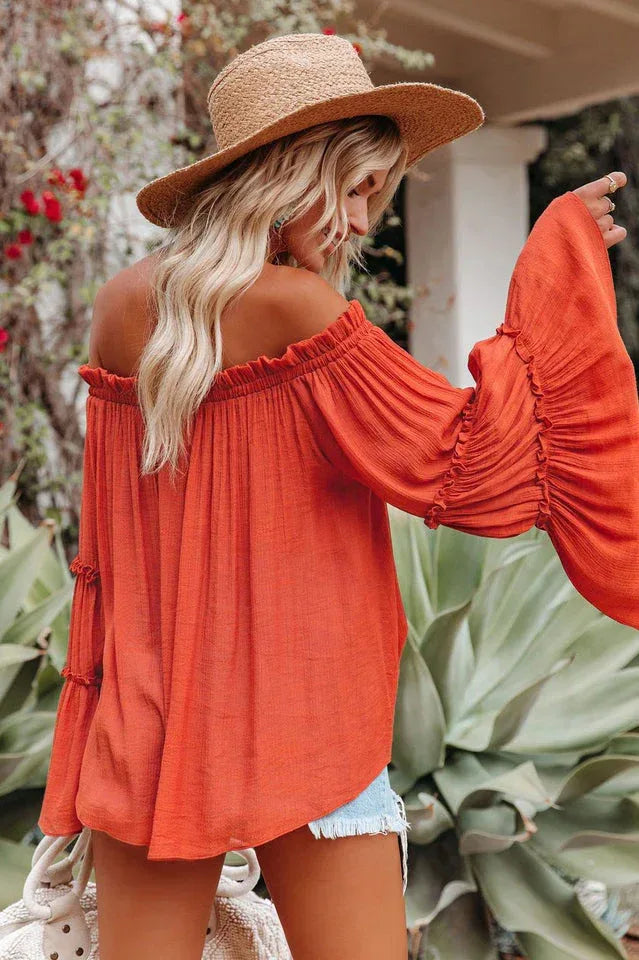 Women's Bamboo Flare Sleeve Top - View 22 | WEUXS