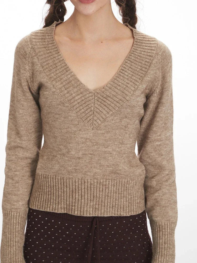 V-Neck Knit Sweater - View 6 | WEUXS