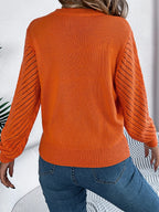 White Hollow Out Pointelle Knit Sweater - WEUXS