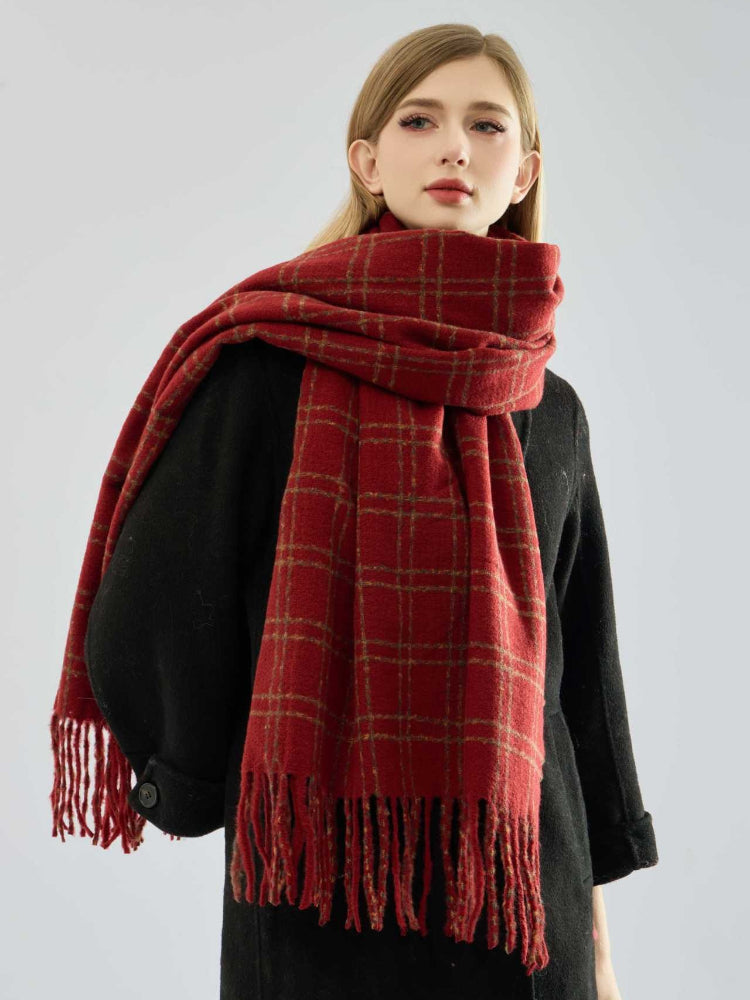 Textured Plaid Scarf
