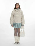 Cream Teddy Fleece Toggle Coat - WEUXS