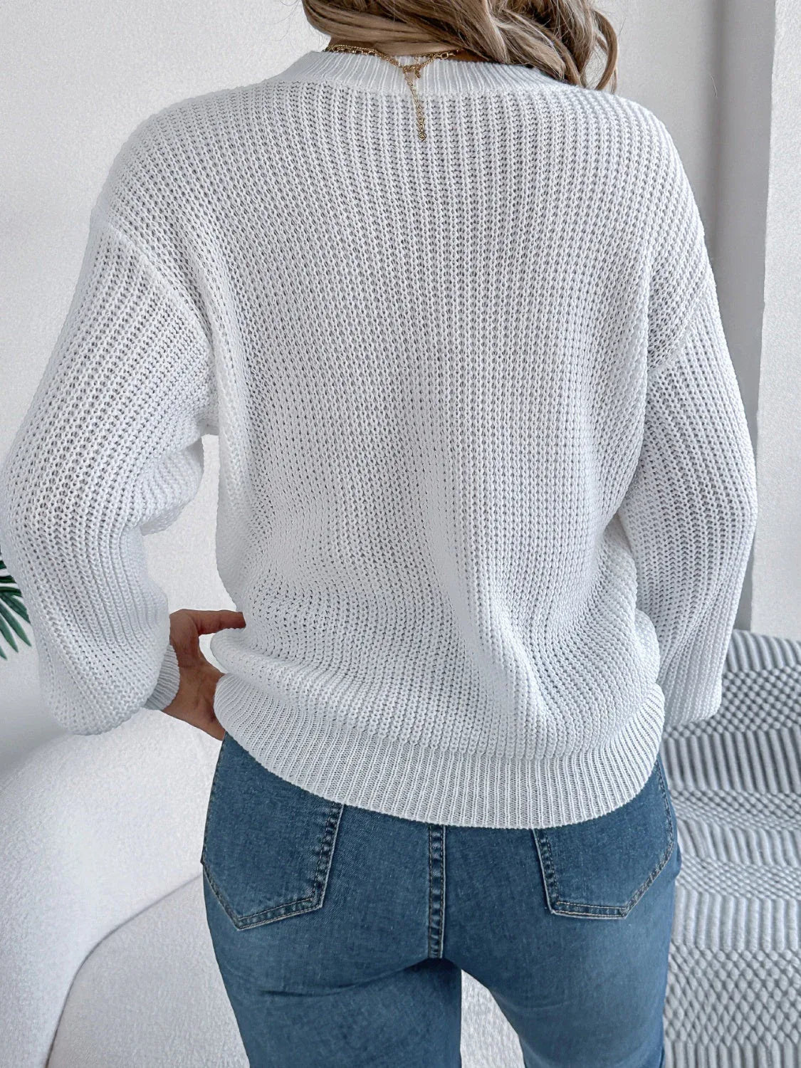 Heart Graphic Knit Sweater - View 8 | WEUXS