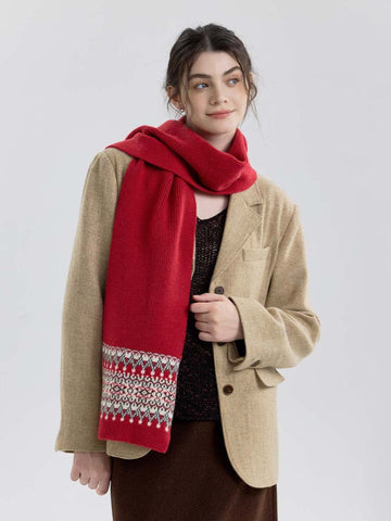Classic Fair Isle Knit Scarf