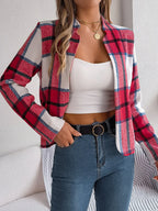 Plaid cropped jacket - View 19 | WEUXS