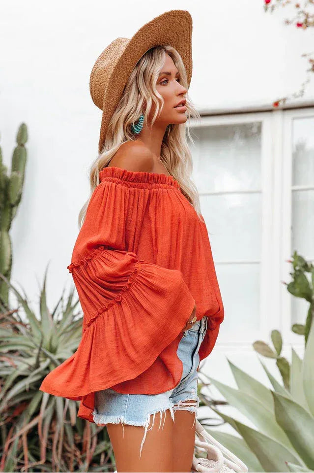 Women's Bamboo Flare Sleeve Top - View 21 | WEUXS