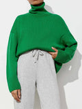 Oversized High Neck Knit Sweater - View 23 | WEUXS