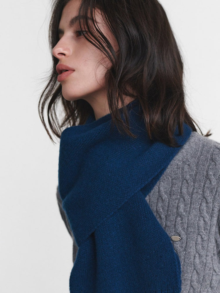 Premium wool knit scarf - View 8 | WEUXS