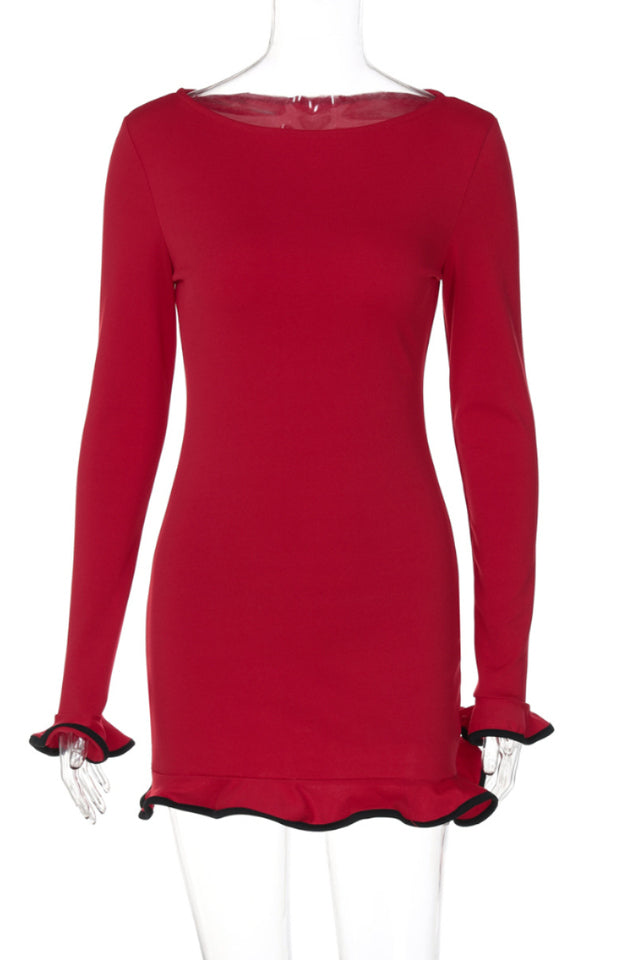 Tight Skirt With Ruffles Mini Dress | Dress In Beauty