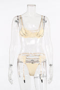 Chain Bra & Underwear Garter Belt Set - Dress In Beauty