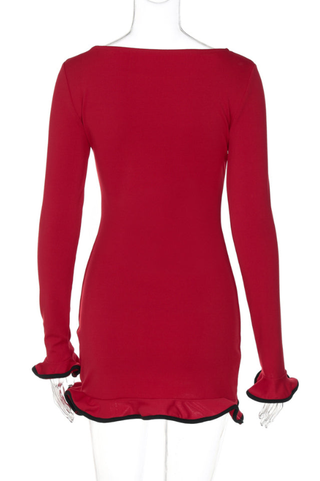 Tight Skirt With Ruffles Mini Dress | Dress In Beauty