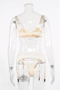 Chain Bra & Underwear Garter Belt Set - Dress In Beauty