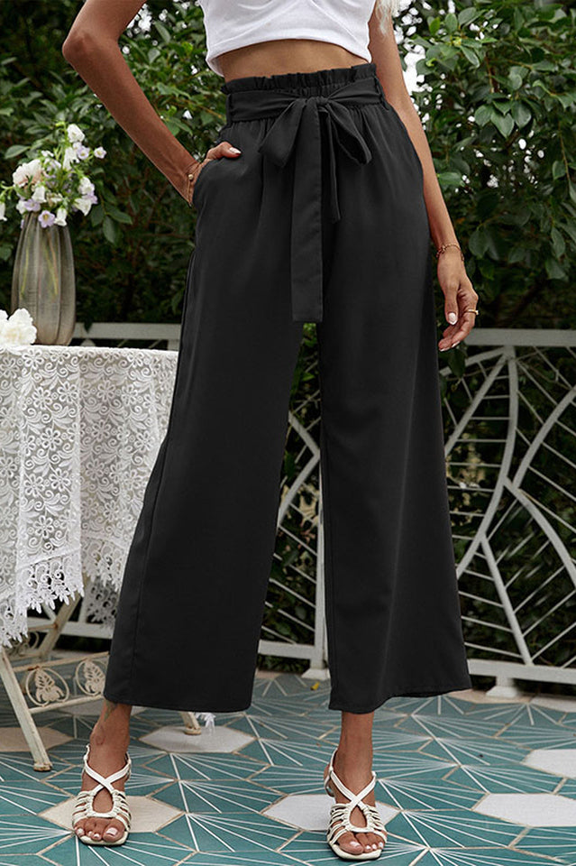 Basic Wide Leg Pants With Belt | Dress In Beauty