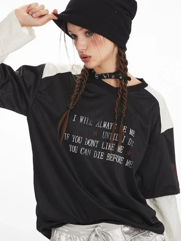 Graphic layered long sleeve tee - View 6 | WEUXS
