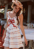 Cotton mini dress with ruffles - View 8 | WEUXS