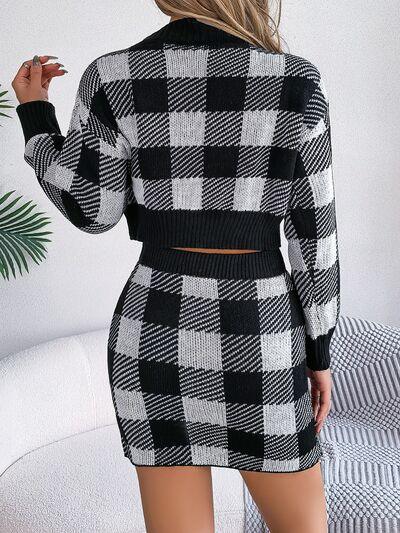 Plaid knit two piece set - View 16 | WEUXS