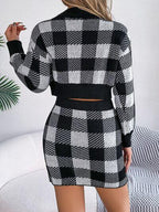 Plaid knit two piece set - View 16 | WEUXS