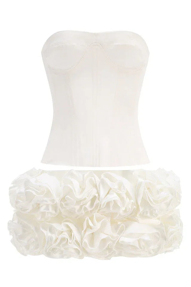 Elegant strapless rosette mini dress - View 30 | WEUXS